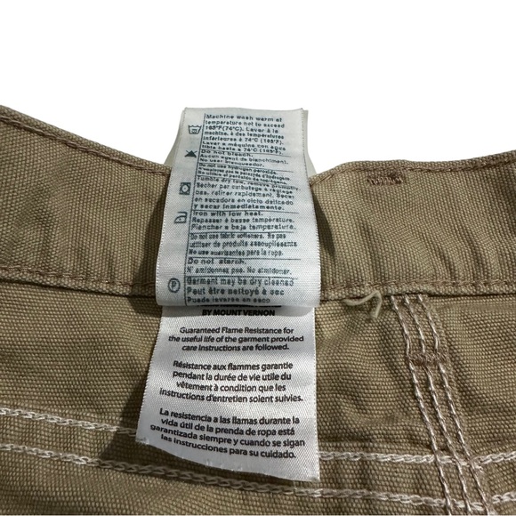 Carhartt Cat 2 Flame Resistant Tan Canvas Cargo Jeans Pants Sz 38x34 7 Pockets - Picture 5 of 15